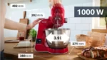 MUM5X720 Bosch MUM5 1000 W Kırmızı, Gümüş Mutfak Makinesi - Görsel 2