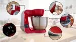 MUM5X720 Bosch MUM5 1000 W Kırmızı, Gümüş Mutfak Makinesi - Görsel 3